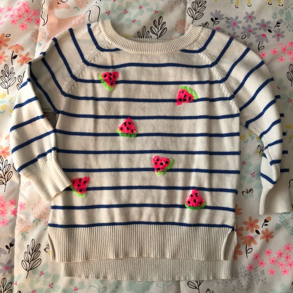 Stripe Sweater with Sequin Watermelons 🍉